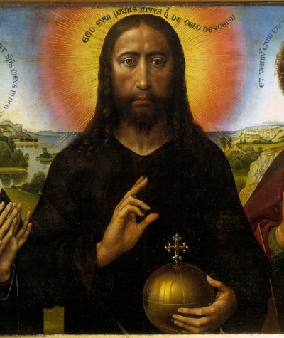 Cristo redentore tra la Vergine e San Giovanni Evangelista detto il Trittico Braque (dettaglio) da Rogier van der Weyden