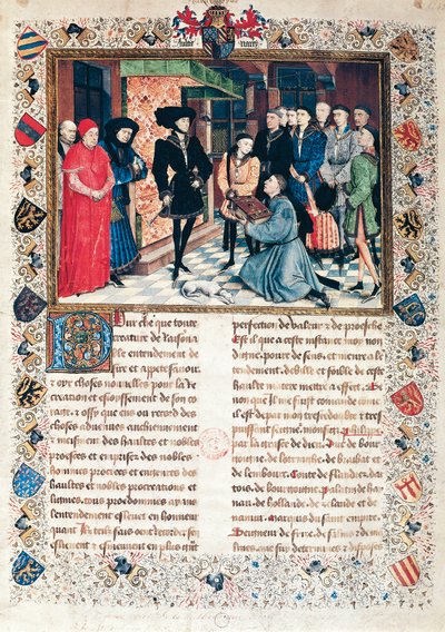 Presentazione delle Cronache di Hainaut al Duca di Borgogna Filippo il Buono da Rogier van der Weyden