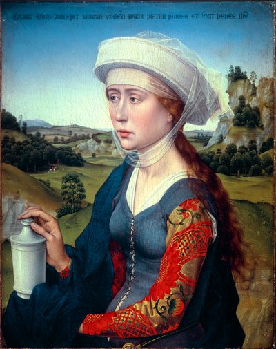 Trittico della famiglia Braque: Rappresentazione di Santa Maria Maddalena (pannello destro del trittico Braque), ca 1450 da Rogier van der Weyden