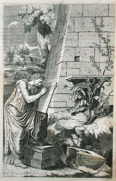 Scena classica di un architetto al lavoro, illustrazione da 