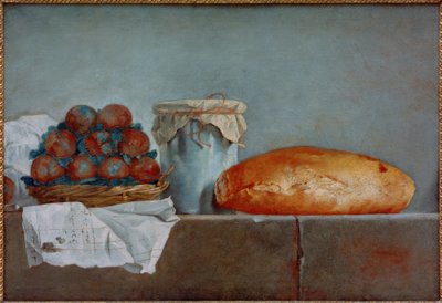Natura morta con frutta e pane da Roland Delaporte