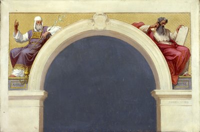 Bozzetto per la chiesa di Saint-François-Xavier: Mosè e Aronne, tra il 1874 e il 1876 da Romain Cazes