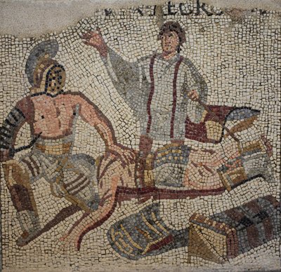 Un combattimento tra gladiatori con l