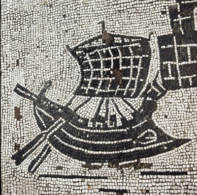 Una nave nel porto di Ostia (mosaico) da Roman