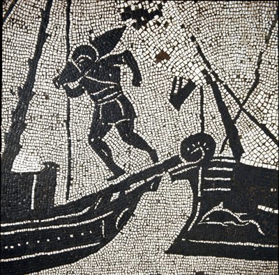 Una nave di Cagliari che ritorna al porto di Ostia da Roman