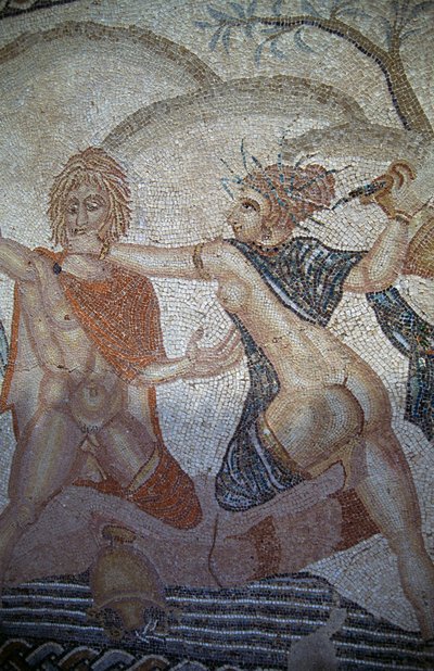 Rapimento di Ila da parte delle Ninfe, mosaico nella Casa di Venere nella città romana di Volubilis da Roman