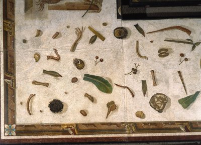 "Asarotos" (Pavimento non spazzato) Frammenti di mosaico firmati da Harakliton da Roma, II secolo d.C., Roma da Roman