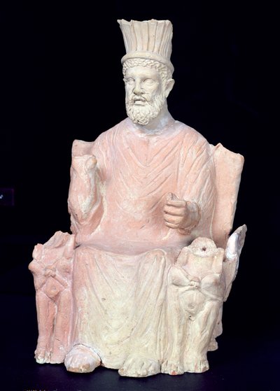 Baal Hammon seduto sul suo trono, dal santuario di Bir Bou Regba (antica Thinissut) da Roman