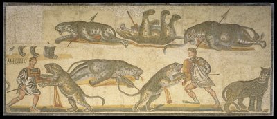 Battaglia tra gladiatori e felini, 320 d.C. da Roman
