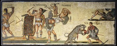 Battaglia tra gladiatori e felini, 320 d.C. da Roman