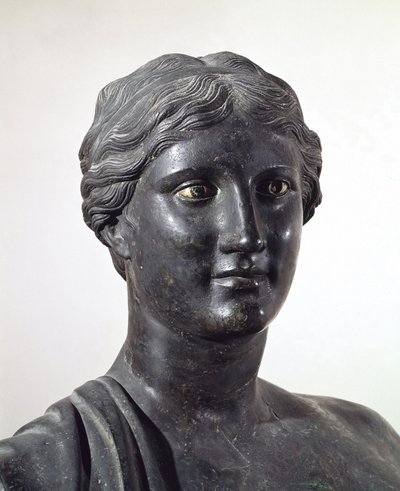 Busto di Saffo, statua in bronzo, dalla Villa dei Papiri, Ercolano, Campania, Italia, civiltà romana da Roman