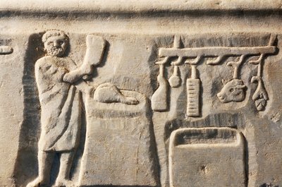Macellaio, bassorilievo, civiltà romana da Roman