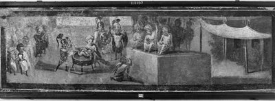 Caricatura del giudizio di Salomone, da Pompei, Casa del Dottore da Roman