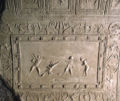 Decorazione del soffitto dal Criptoportico di Nerone, Colle Palatino, Roma (stucco) da Roman