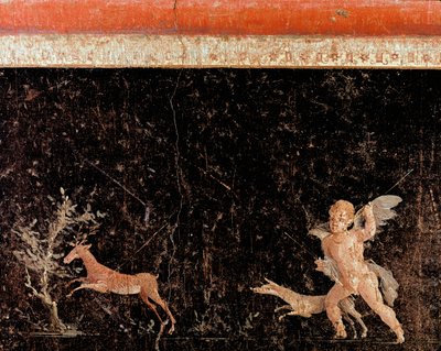 Cupido che caccia il cervo (affresco) da Roman