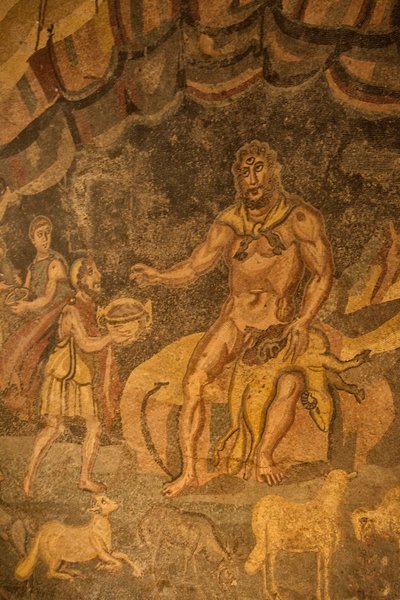 Mosaico del ciclope, Villa Romana del Casale, Piazza Armerina, Sicilia, Italia da Roman