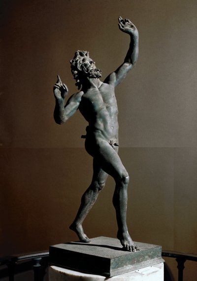 Fauno danzante, scultura in bronzo, II secolo a.C. da Roman