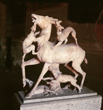 Cervo attaccato da cani, dalla Casa dei Cervi da Roman