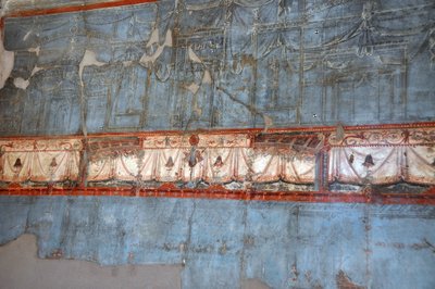 Dettaglio di un affresco romano a Ercolano da Roman
