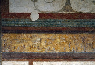 (dettaglio) di un fregio dal tablinum, 40-20 a.C. (affresco) da Roman