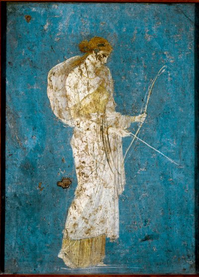 Diana con arco e frecce - affresco romano da Roman