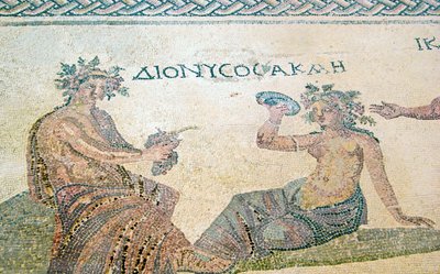 Dioniso consiglia la ninfa Akme, Casa di Dioniso, Paphos, Cipro (mosaico) da Roman