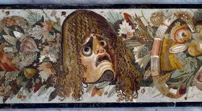 Festone con maschera, foglie e frutta (dettaglio) da Roman