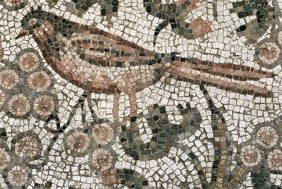 Pavimento raffigurante un uccello, IV secolo d.C. da Roman