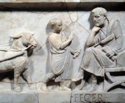 Frammento del sarcofago di Marco Cornelio Stazio da Roman