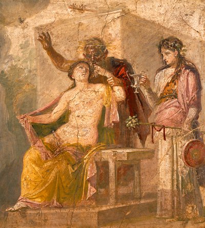 Affresco con soggetto erotico raffigurante una scena dionisiaca, da Pompei (Patrimonio dell
