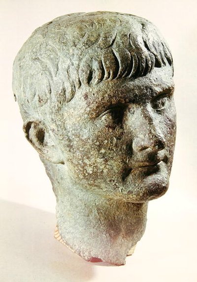 Testa di Tiberio (42 a.C.-37 d.C.) (bronzo) da Roman