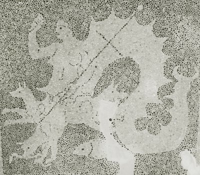 Mosaico ellenistico di Scilla e Cariddi che custodiscono lo stretto (dettaglio) da Roman