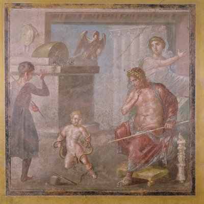 Ercole che strangola i serpenti da bambino, Casa dei Vettii, c.50-79 d.C. da Roman