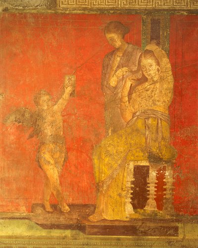Riti di iniziazione del culto di Dioniso, affresco dalla Villa dei Misteri da Roman