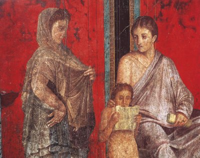Riti di iniziazione del culto di Dioniso, affresco dalla Villa dei Misteri da Roman