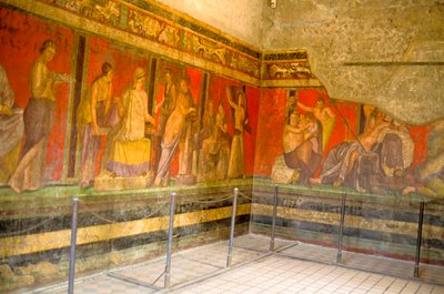 Riti di iniziazione del culto di Dioniso, affresco dalla Villa dei Misteri da Roman