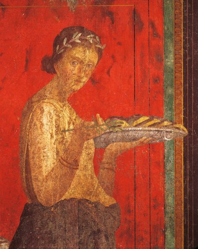 Riti di iniziazione del culto di Dioniso, affresco dalla Villa dei Misteri da Roman