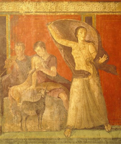 Riti di iniziazione del culto di Dioniso, affresco dalla Villa dei Misteri da Roman