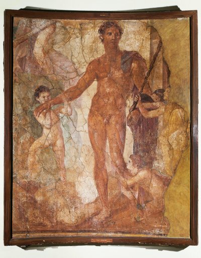 Italia, Campania, basilica di Ercolano, Teseo uccide il Minotauro (affresco) da Roman