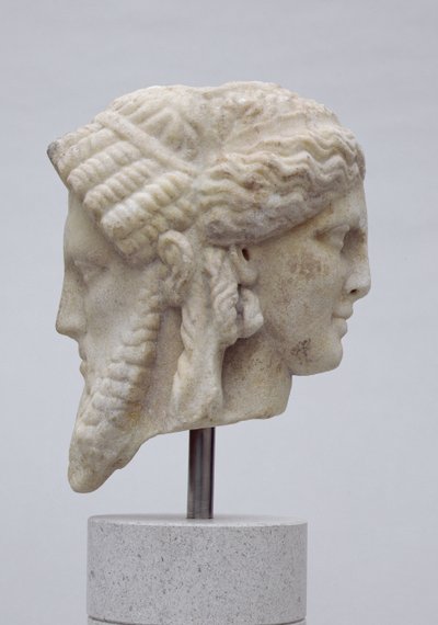 Testa janiforme, probabilmente di Dioniso e Apollo, c.30-50 d.C. da Roman