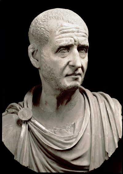 Busto in marmo di Traiano Decio (200-251 d.C.) - Roma, Musei Capitolini da Roman