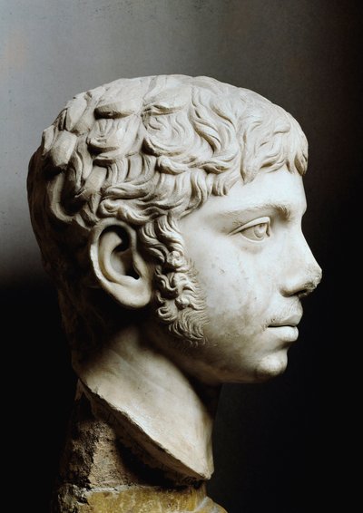 Testa in marmo di Elagabalo o Eliogabalo (Marco Aurelio Antonino o Eliogabalo) da Roman