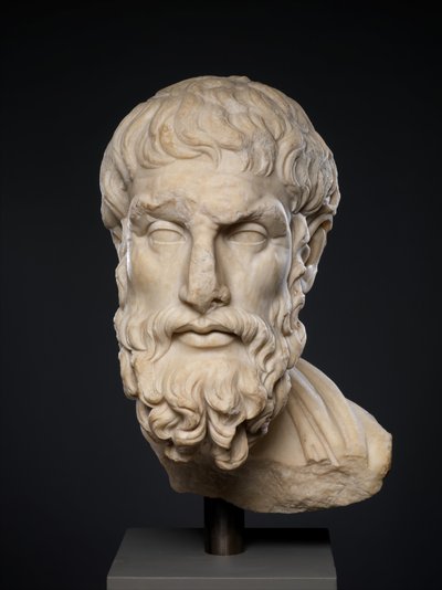 Testa in marmo di Epicuro, II secolo d.C. da Roman