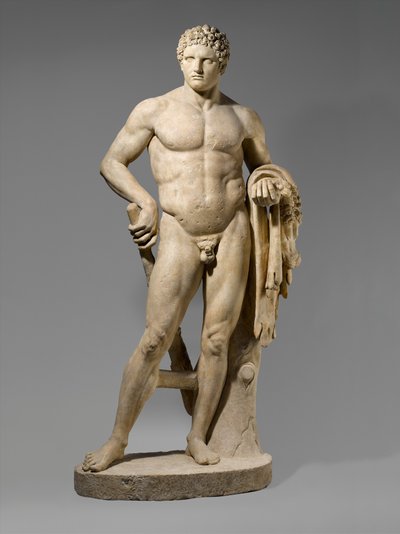 Statua in marmo di un giovane Ercole, 69-96 d.C. (marmo) da Roman