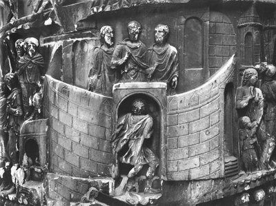 Marco Aurelio riceve un messaggero, dettaglio dalla colonna di Marco Aurelio, AD 180-196 da Roman