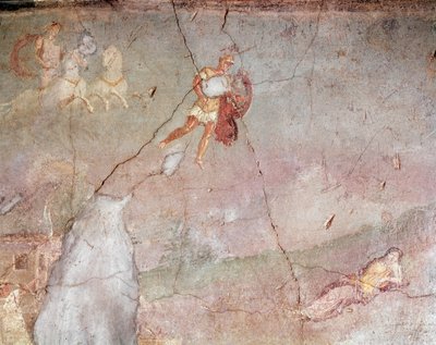 Marte trova Rea Silvia addormentata e la seduce (affresco) da Roman