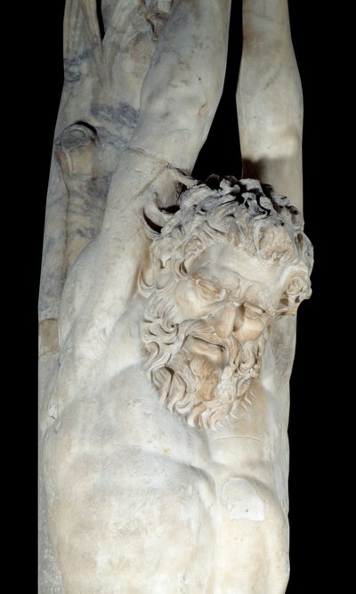 Il tormento di Marsia appeso a un tronco di pino. Dettaglio da Roman