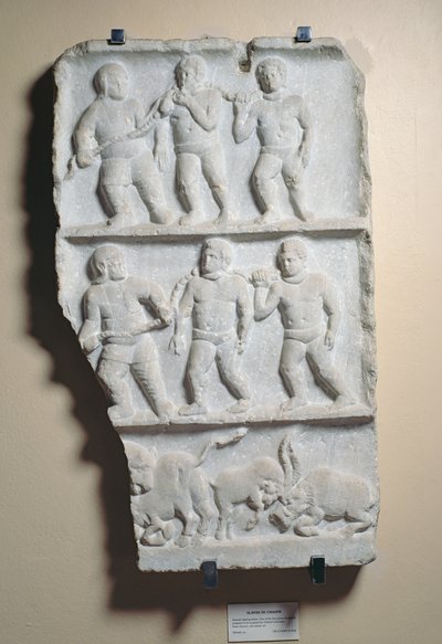Uomini in catene, rilievo trovato a Smirne da Roman