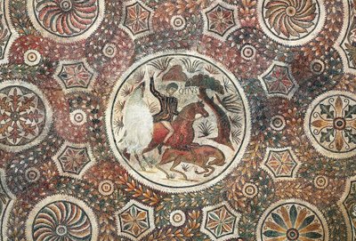 Mosaico con scena di caccia, IV secolo d.C. (mosaico) da Roman