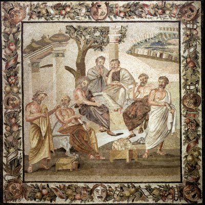 Accademia di Platone, II secolo a.C. (mosaico) da Roman